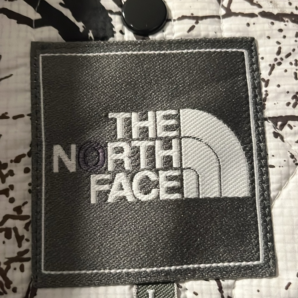 The North Face White Bomber Jacket with Brown Tree Print - Picture 4 of 6